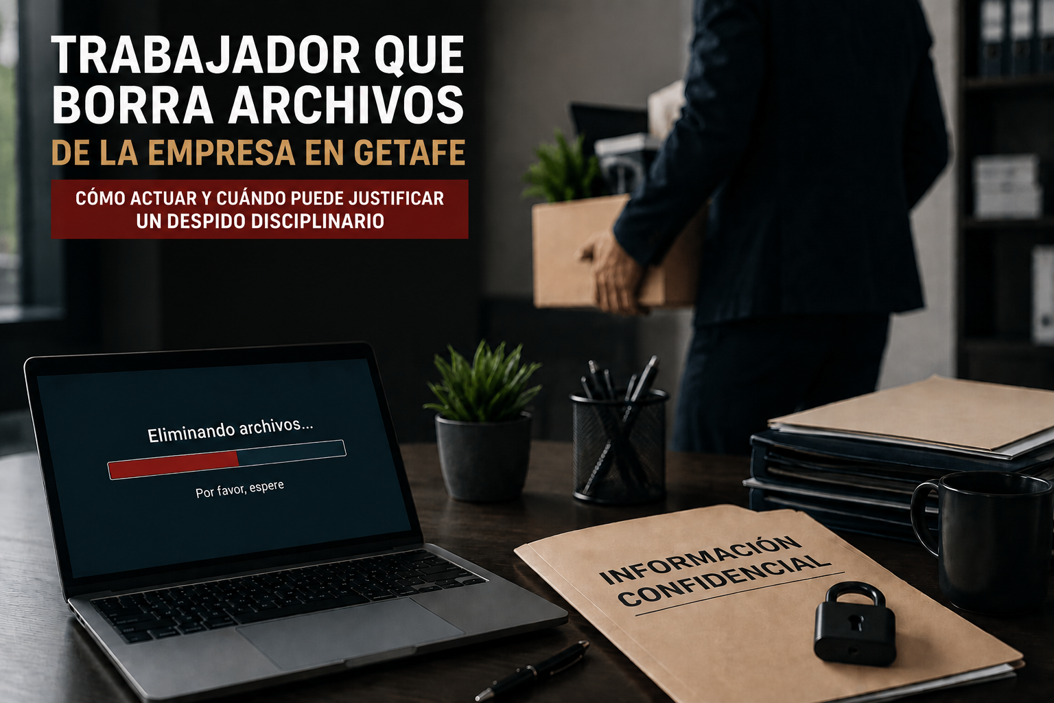 Trabajador borrando archivos de la empresa - asesoramiento laboral FBI Abogados
